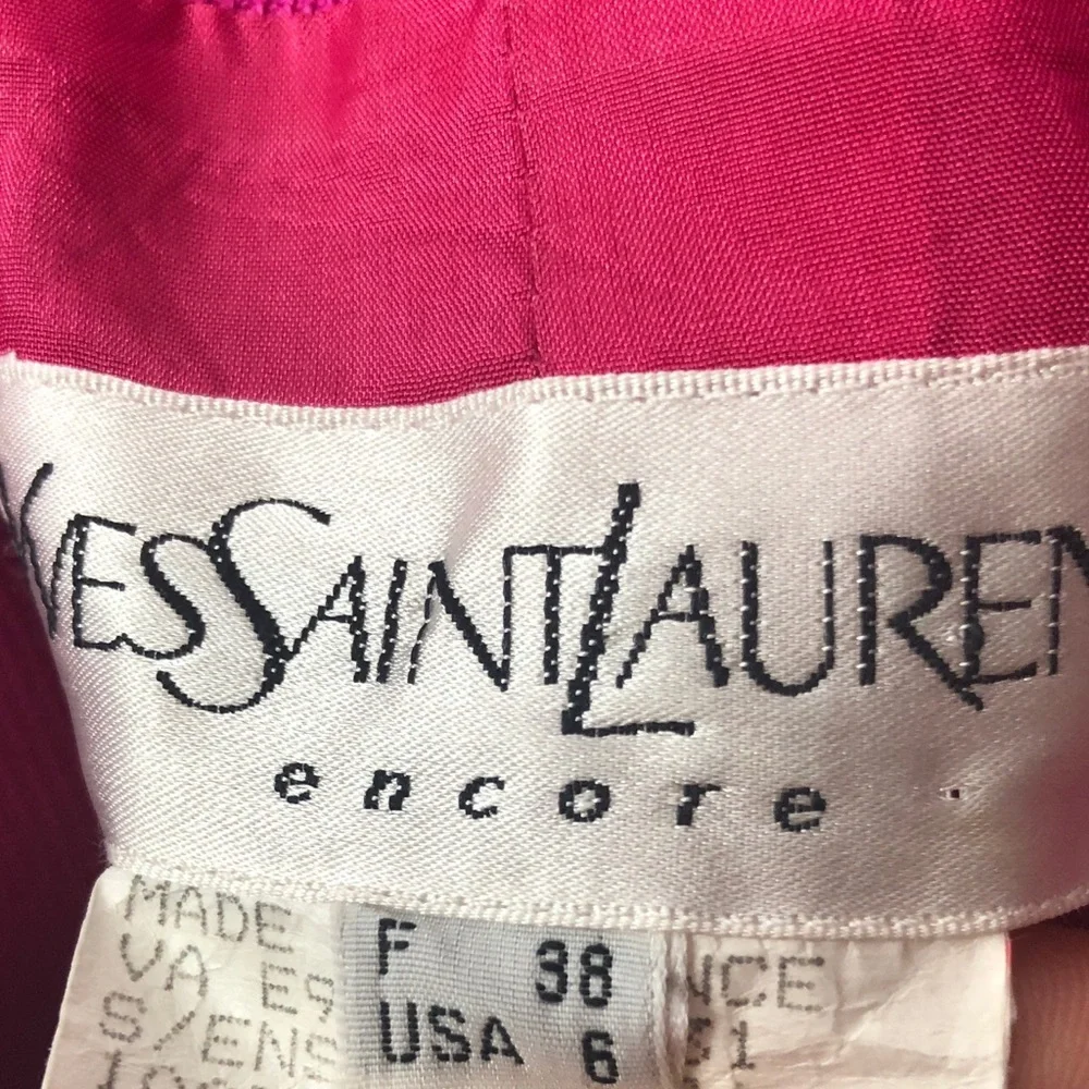 YSL Vintage Cropped Blazer Jacket Pink Size 6